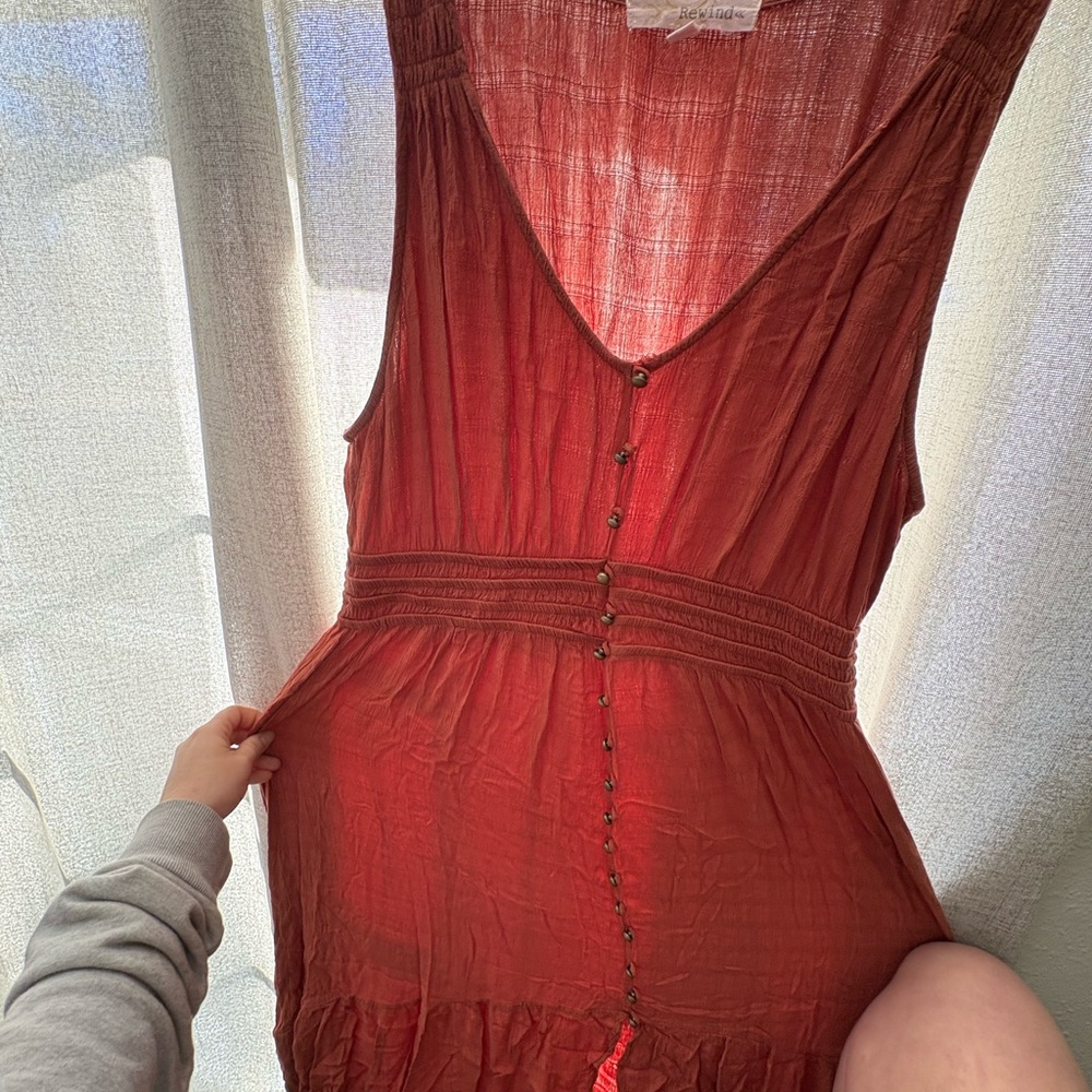 Rewind Rust Button-Down Dress - Picture 3 of 4